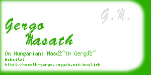 gergo masath business card